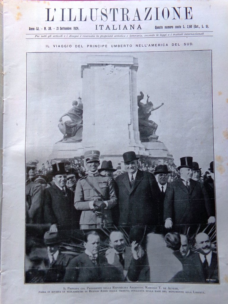 L'Illustrazione Italiana 21 Settembre 1924 Alfa Romeo Pirandello Lucca Oratorio | Immagine principale