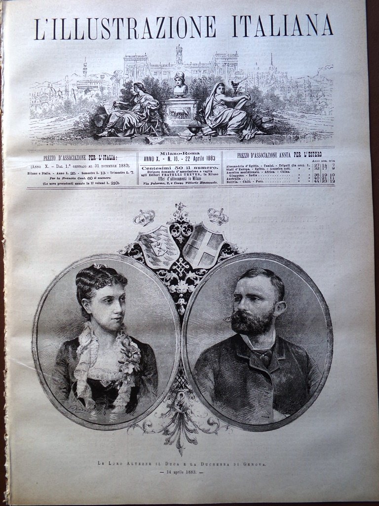 L'illustrazione Italiana 22 Aprile 1883 Gastaldi Disastro di Moricone Posillipo