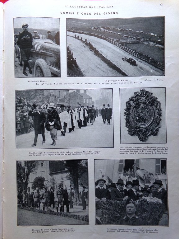 L'Illustrazione Italiana 22 Aprile 1923 Visita Re Milano Mussolini Romagna …