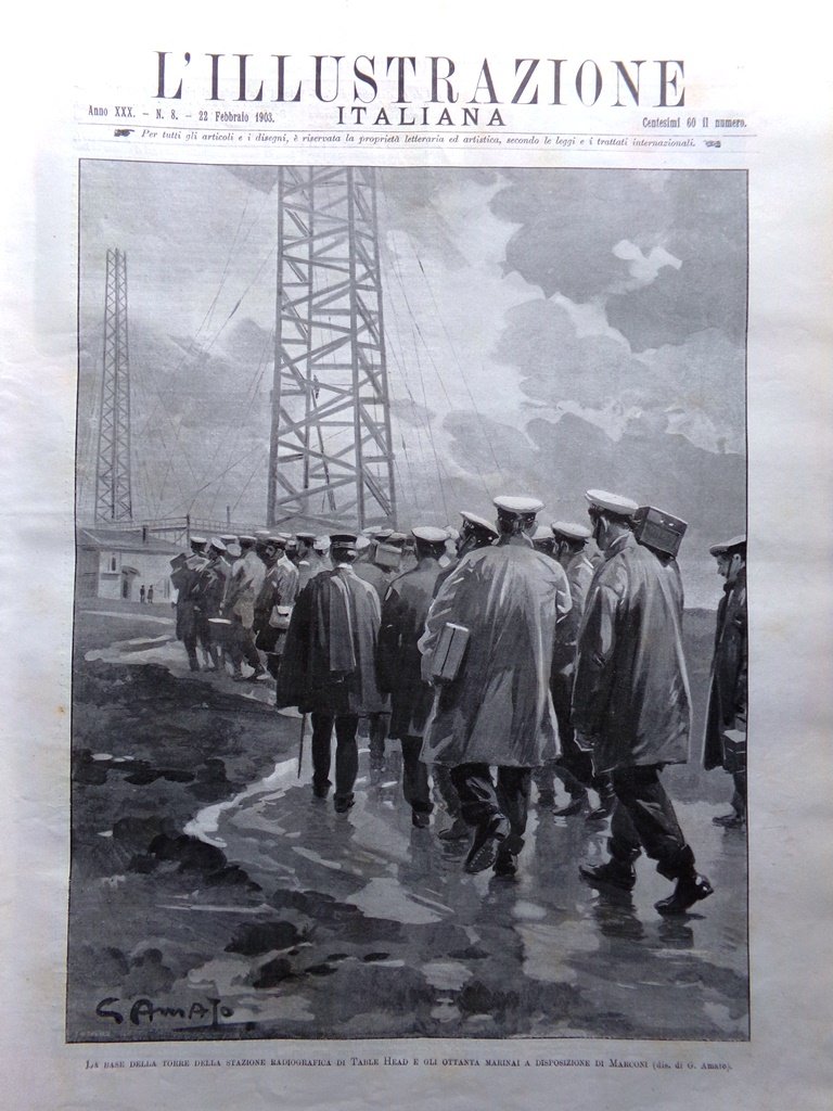 L'Illustrazione Italiana 22 Febbraio 1903 Marconi Macedonia Barletta Brunamonti
