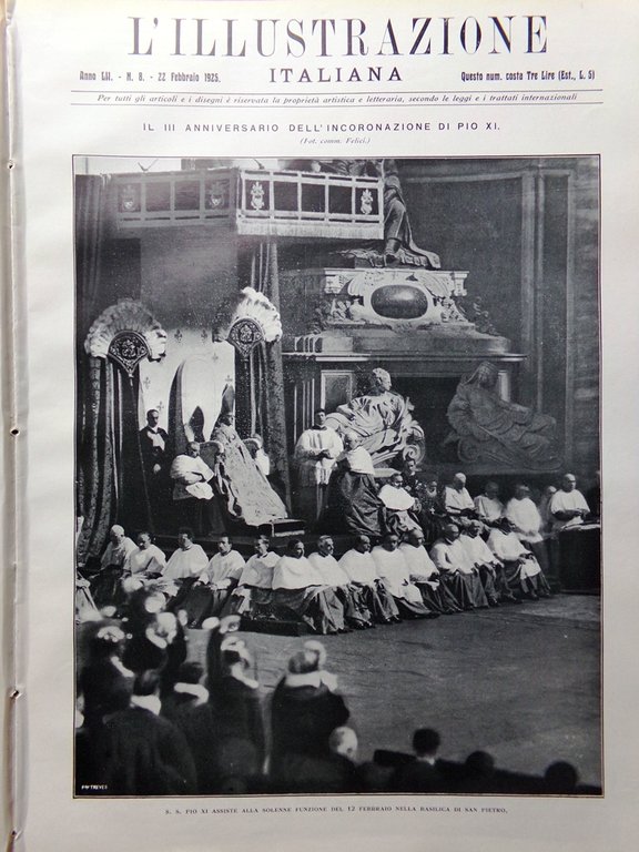 L'Illustrazione Italiana 22 Febbraio 1925 Vergani Battaglia Pavia Thovez Pio … | Immagine Gallery 1