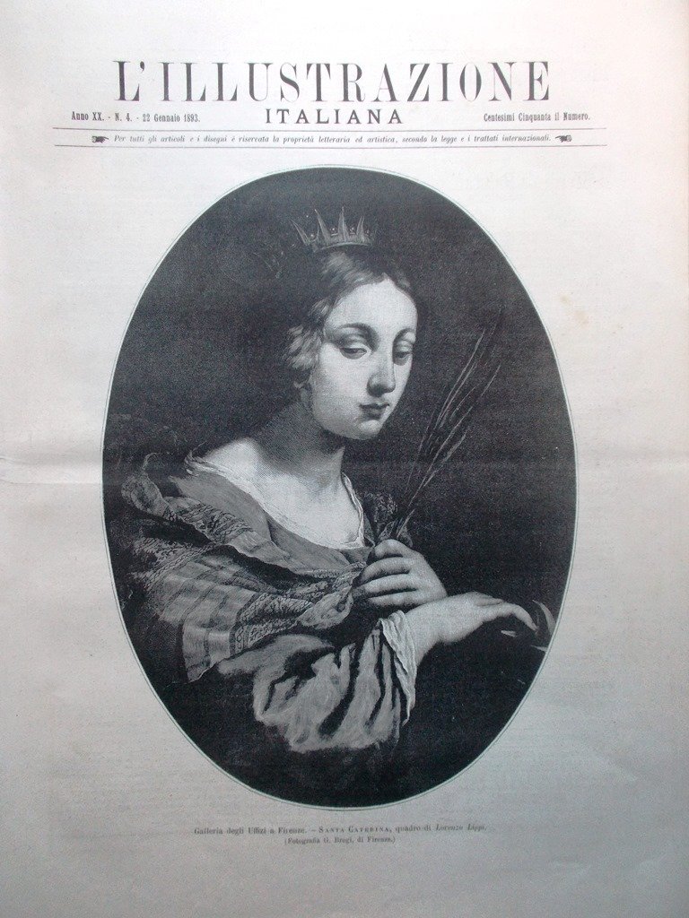 L'Illustrazione Italiana 22 Gennaio 1893 Panama Verdi Carrara Sicilia Caterina