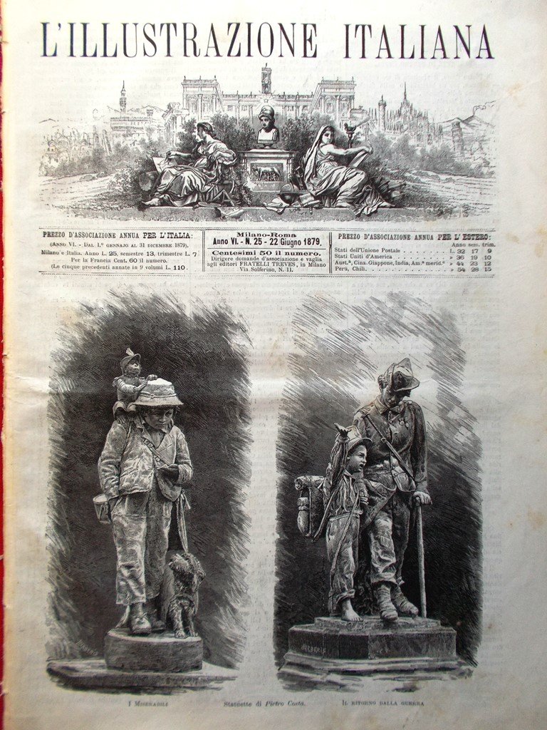 L'Illustrazione Italiana 22 Giugno 1879 Eruzione Etna Rotta del Po …