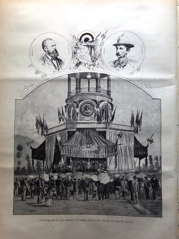 L'illustrazione Italiana 22 Luglio 1883 Obelisco di Ramsete Roma Guidini …