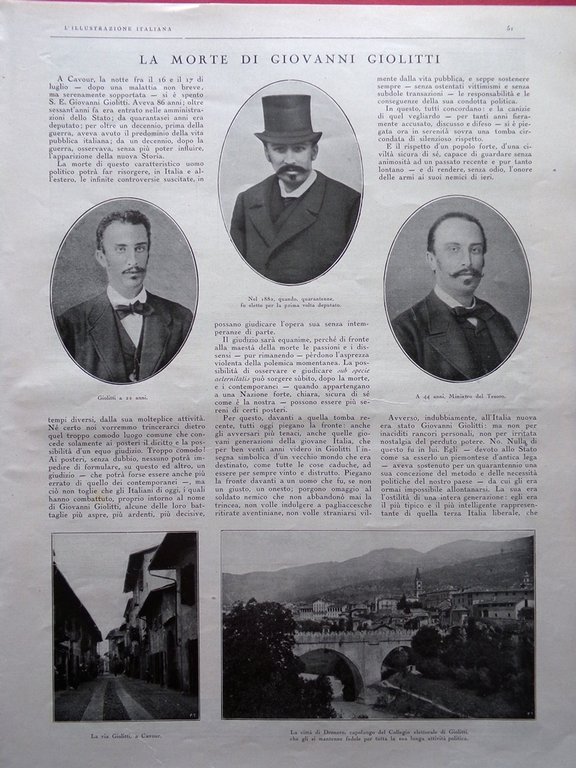 L'Illustrazione Italiana 22 Luglio 1928 Morte di Giolitti Battisti Dramma … | Immagine Gallery 3