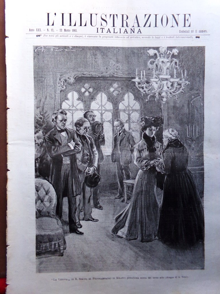 L'Illustrazione Italiana 22 Marzo 1903 Bottini Eruzione Vesuvio Marocco Calcio