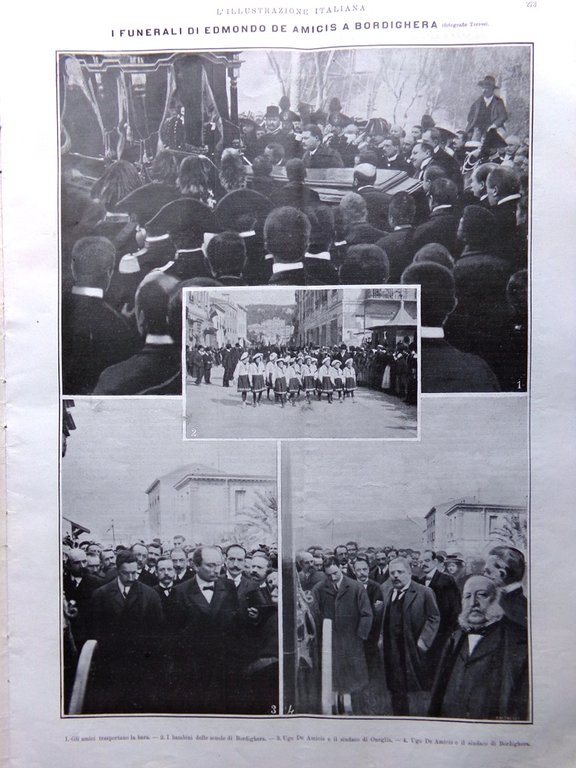 L'Illustrazione Italiana 22 Marzo 1908 Funerali Edmondo De Amicis Giovanna … | Immagine Gallery 3