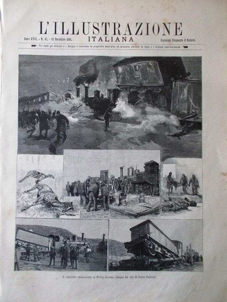 L'Illustrazione Italiana 22 Novembre 1891 Viterbo Ponte Galera Giacinto Gallina