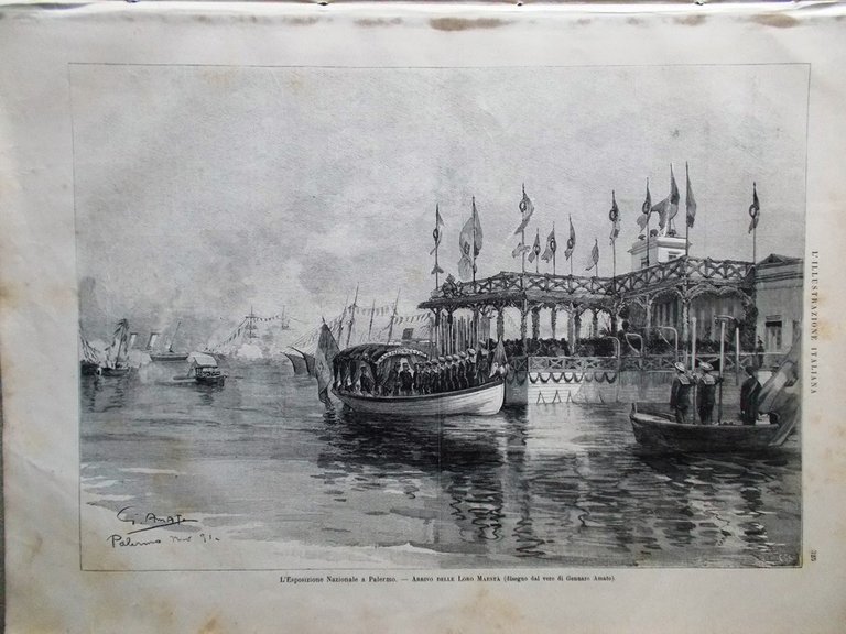 L'Illustrazione Italiana 22 Novembre 1891 Viterbo Ponte Galera Giacinto Gallina