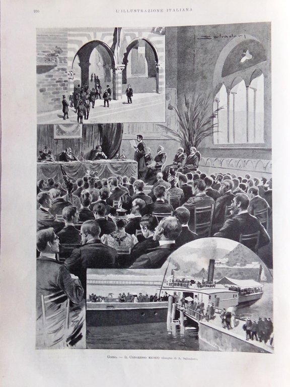 L'Illustrazione Italiana 22 Ottobre 1899 Congresso Medicina Bonfadini Lombardore