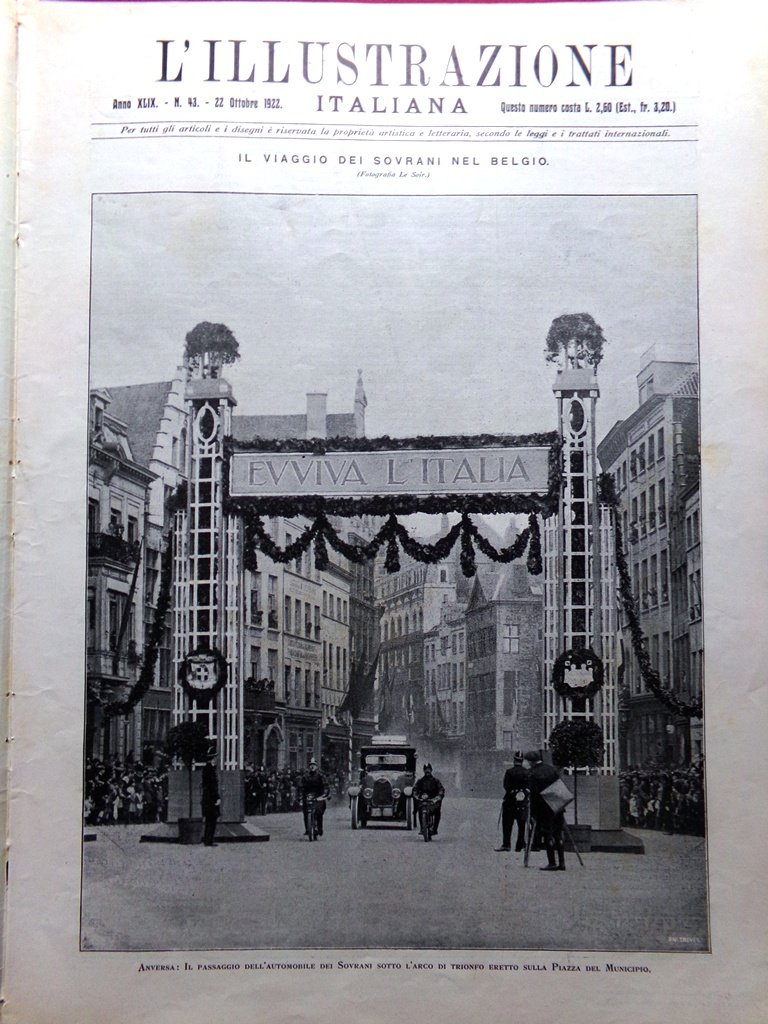 L'Illustrazione Italiana 22 Ottobre 1922 Smirne Canova Possagno Landi Piacenza | Immagine principale