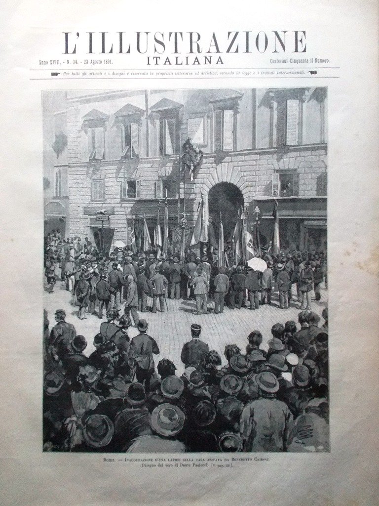L'Illustrazione Italiana 23 Agosto 1891 Svizzera Mondovì Praga Celentano Allah