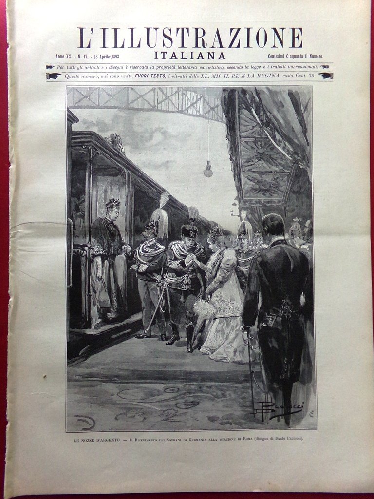 L'Illustrazione Italiana 23 Aprile 1893 Umberto Margherita Savoia Diamante Nozze