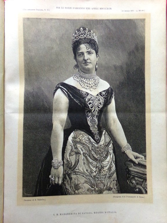 L'Illustrazione Italiana 23 Aprile 1893 Umberto Margherita Savoia Diamante Nozze