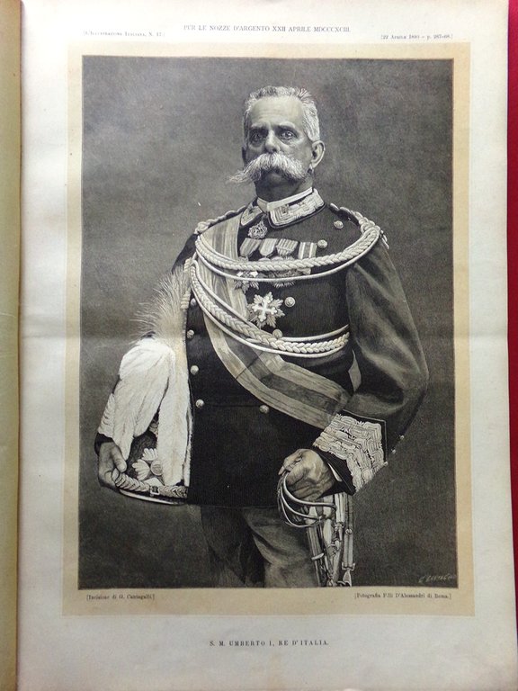 L'Illustrazione Italiana 23 Aprile 1893 Umberto Margherita Savoia Diamante Nozze