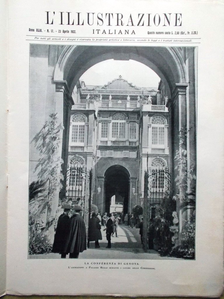 L'Illustrazione Italiana 23 Aprile 1922 Conferenza Genova Einstein Banco Padova