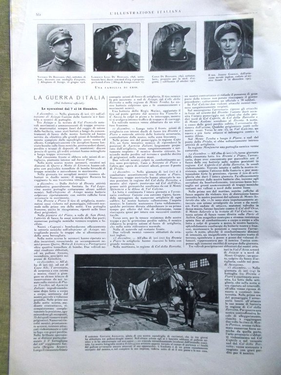 L'Illustrazione Italiana 23 Dicembre 1917 WW1 Natività Presepio Pirelli Fiandre