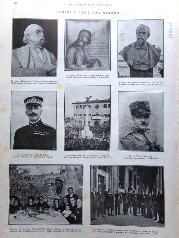 L'Illustrazione Italiana 23 Dicembre 1923 Gallignani Galeffi Vesuvio Strade Roma