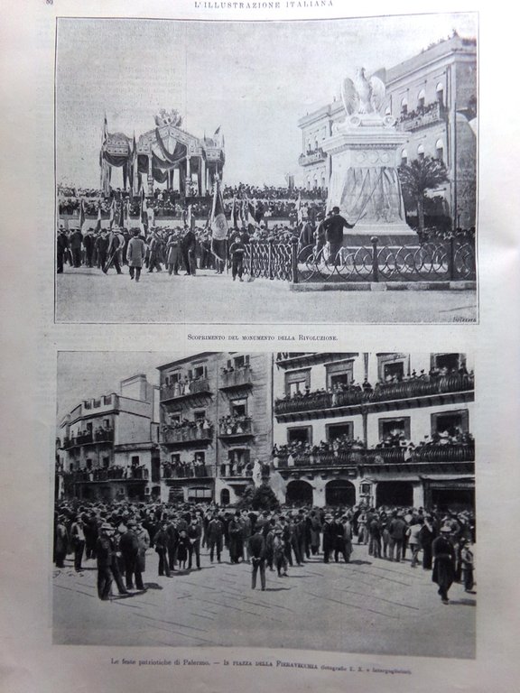 L'Illustrazione Italiana 23 Gennaio 1898 Feste Palermo Crispi D'Annunzio Bracco