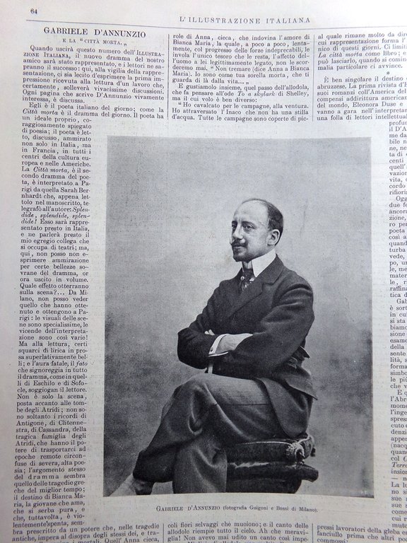 L'Illustrazione Italiana 23 Gennaio 1898 Feste Palermo Crispi D'Annunzio Bracco