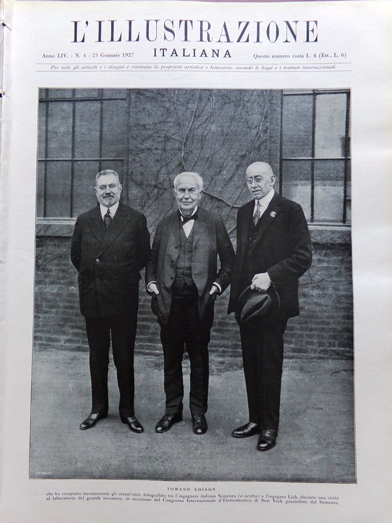 L'Illustrazione Italiana 23 Gennaio 1927 Podestà Edison Ca' d'Oro Ungheria …