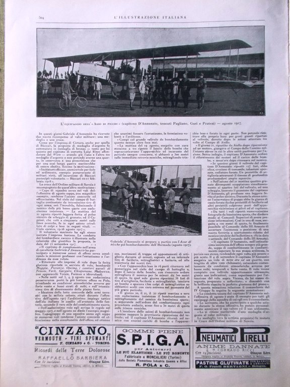 L'Illustrazione Italiana 23 Giugno 1918 WW1 Diaz Marina Rizzo Asso …