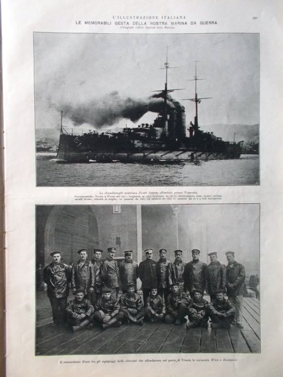 L'Illustrazione Italiana 23 Giugno 1918 WW1 Diaz Marina Rizzo Asso …