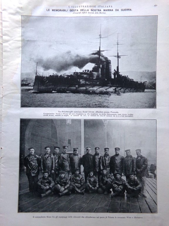 L'Illustrazione Italiana 23 Giugno 1918 WW1 Diaz Marina Rizzo Asso …