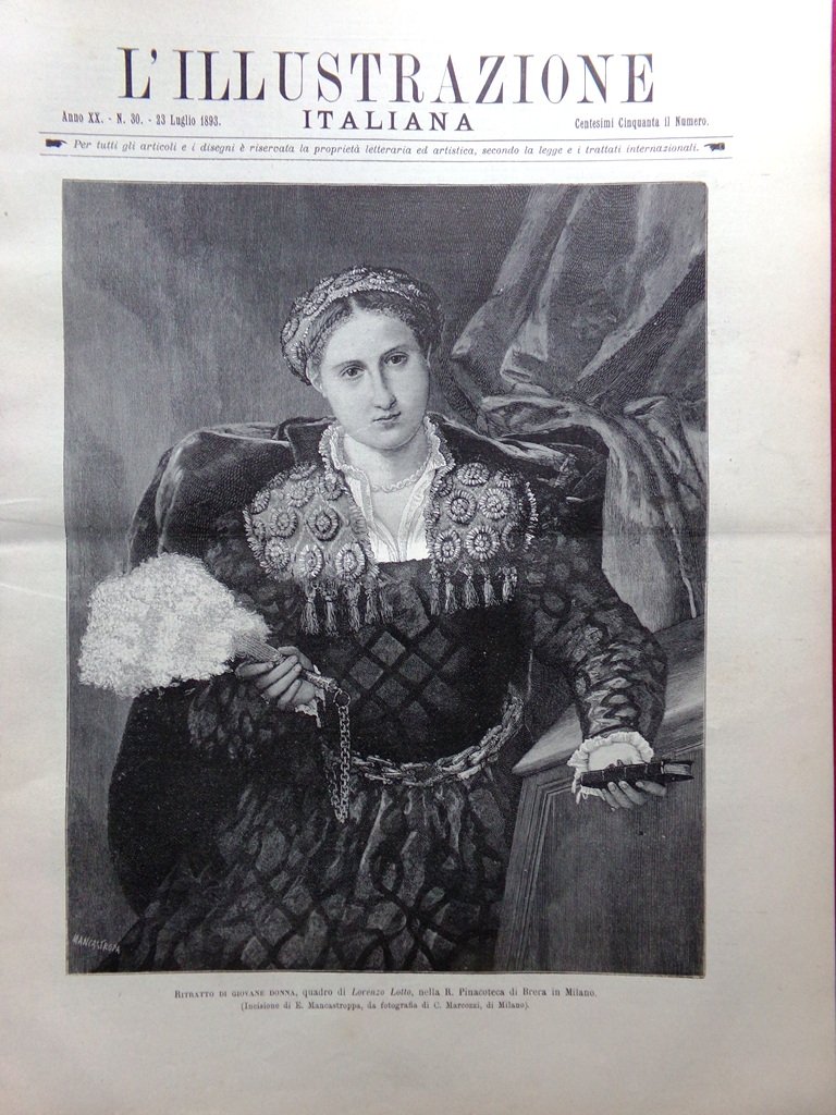 L'Illustrazione Italiana 23 Luglio 1893 Guy de Maupassant Ghislanzoni Ferrovie