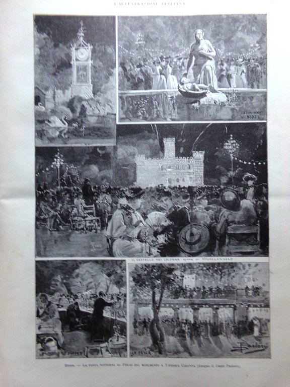 L'Illustrazione Italiana 23 Luglio 1893 Guy de Maupassant Ghislanzoni Ferrovie