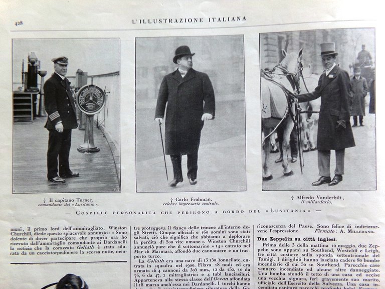 L'illustrazione Italiana 23 Maggio 1915 WW1 Giornate Roma Milano Morti …