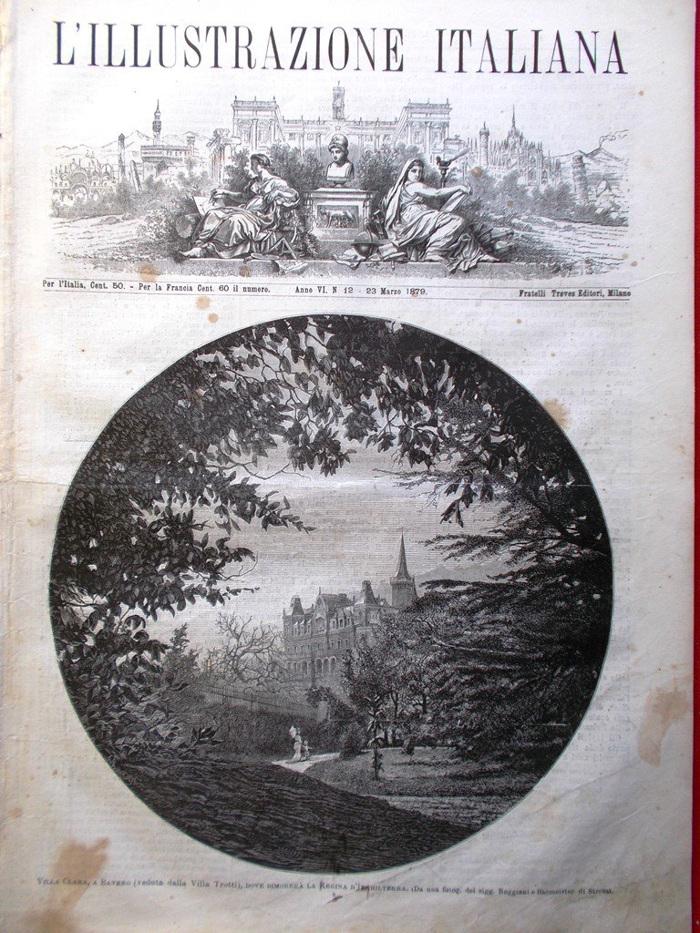 L'Illustrazione Italiana 23 Marzo 1879 Baveno Regina Costumi Militari Tantardini