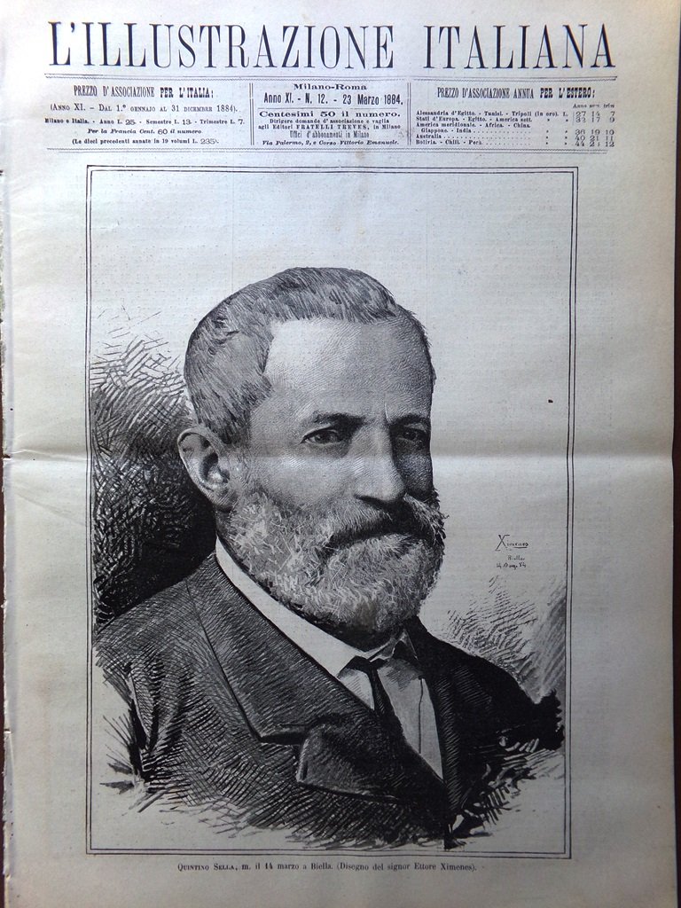 L'Illustrazione Italiana 23 Marzo 1884 Quintino Sella Russia Merv Frascati …