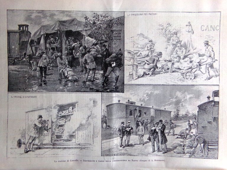 L'Illustrazione Italiana 23 Novembre 1884 Stazione di Cancello Corneto Tarquinia