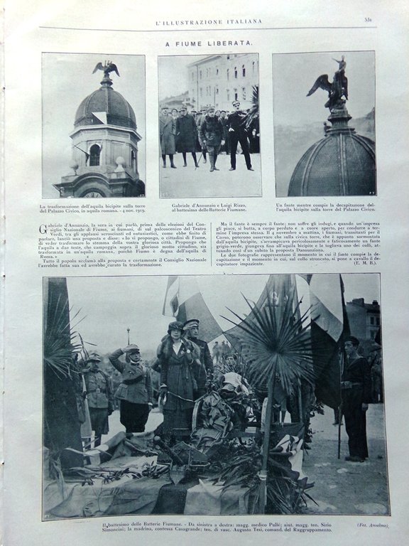 L'Illustrazione Italiana 23 Novembre 1919 Elezioni Roma Fiume Statuto Cirenaica
