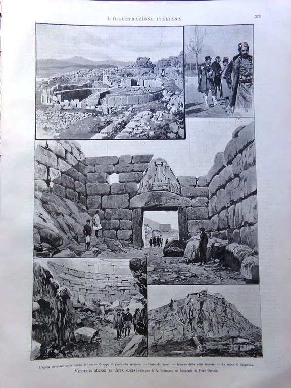 L'Illustrazione Italiana 23 Ottobre 1898 Vedute Micene Reali d'Italia D'Annunzio