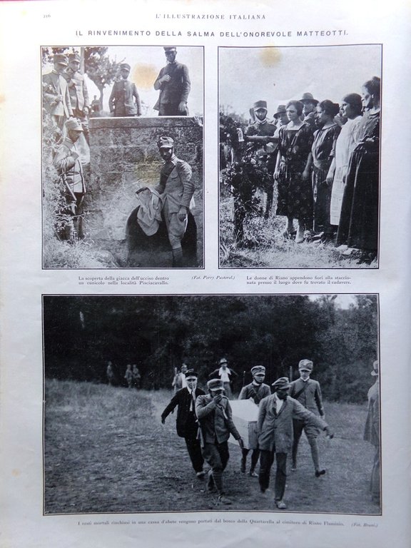 L'Illustrazione Italiana 24 Agosto 1924 Ritrovamento Matteotti Coppa Alpi Flotta | Immagine Gallery 3