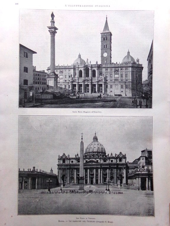L'Illustrazione Italiana 24 Dicembre 1899 Natale Notarbartolo Basiliche di Roma