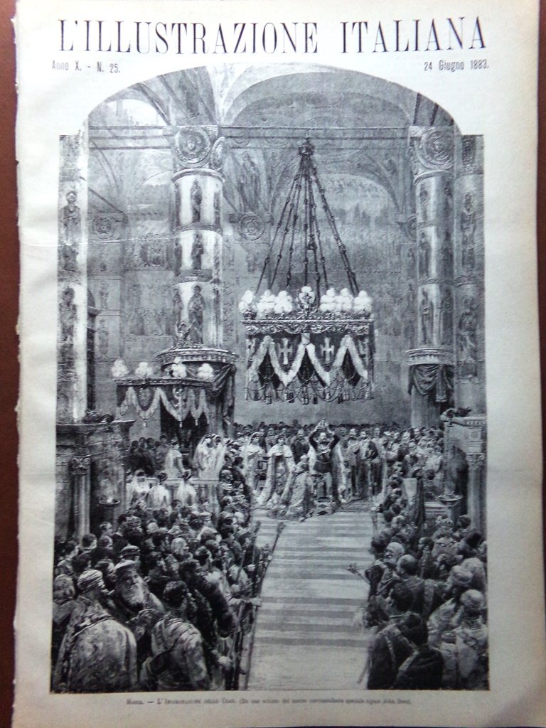 L'illustrazione Italiana 24 Giugno 1883 Incoronazione dello Zar Brooklyn Pasteur