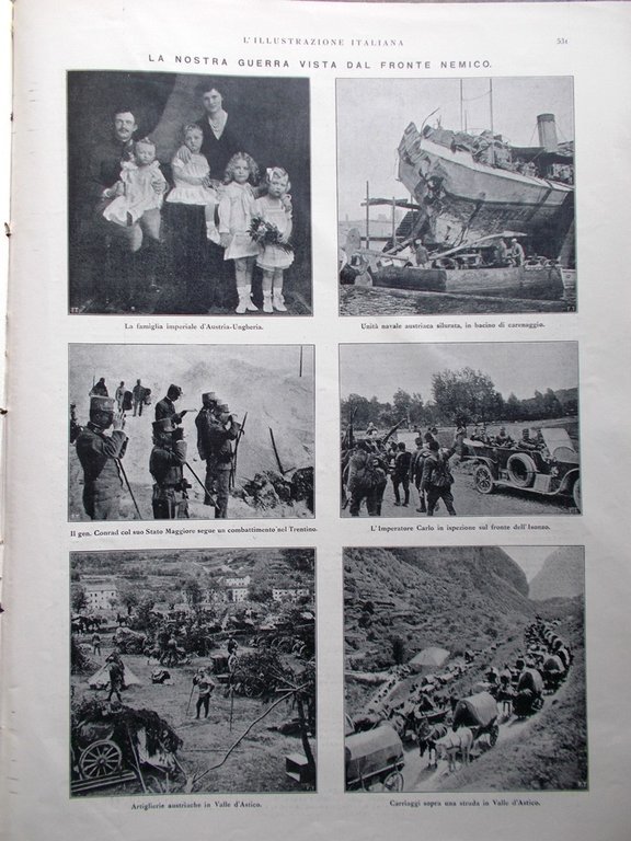 L'Illustrazione Italiana 24 Giugno 1917 WW1 Mowe Macedonia Grecia Astico …