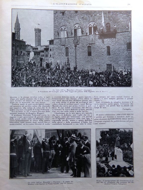 L'Illustrazione Italiana 24 Giugno 1923 Etna Fedra di D'Annunzio Messina …