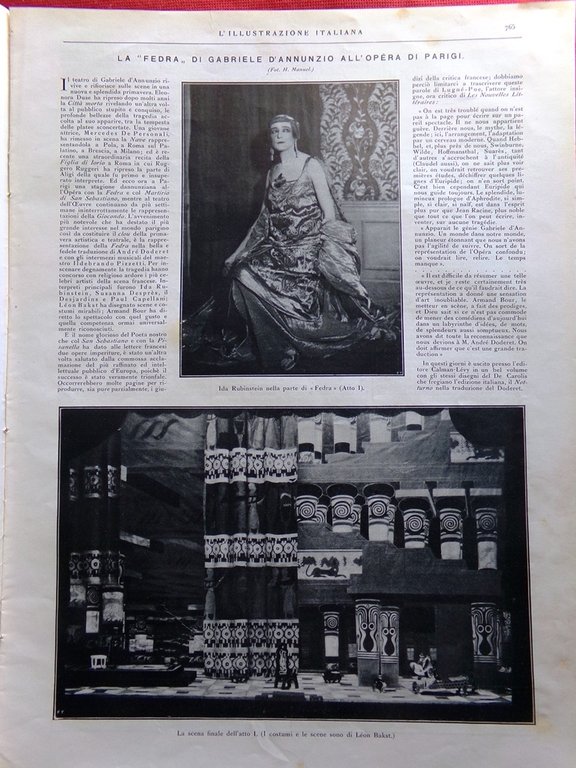 L'Illustrazione Italiana 24 Giugno 1923 Etna Fedra di D'Annunzio Messina …