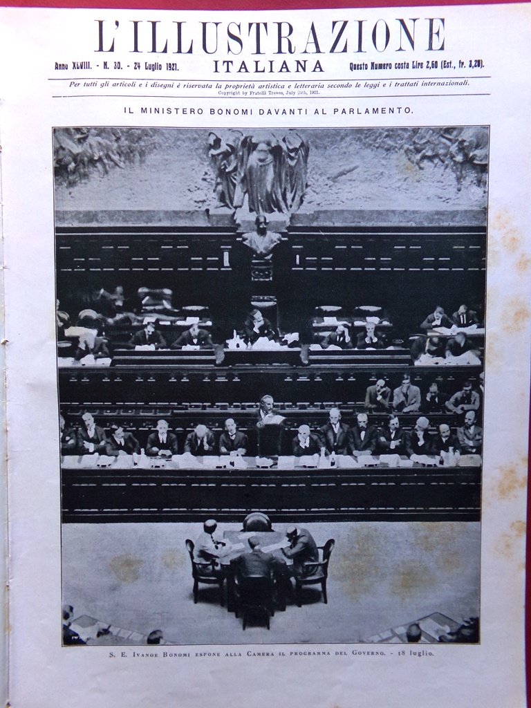 L'Illustrazione Italiana 24 Luglio 1921 Hirohito Zeppelin Padova Slesia Anatolia | Immagine principale