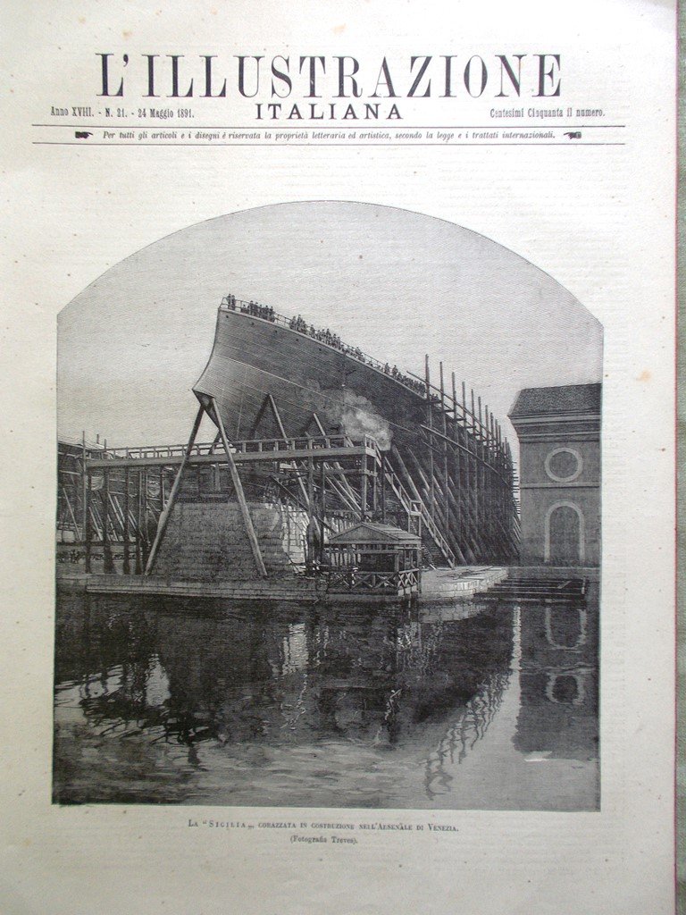 L'Illustrazione Italiana 24 Maggio 1891 Sicilia George Eliot Anarchici Palermo