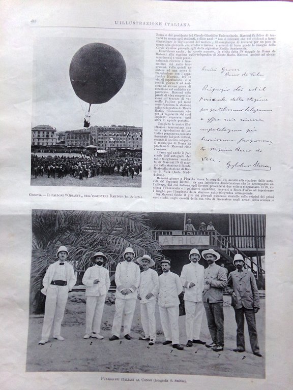 L'Illustrazione Italiana 24 Maggio 1903 Sovrani Firenze Marconi Salonicco Congo