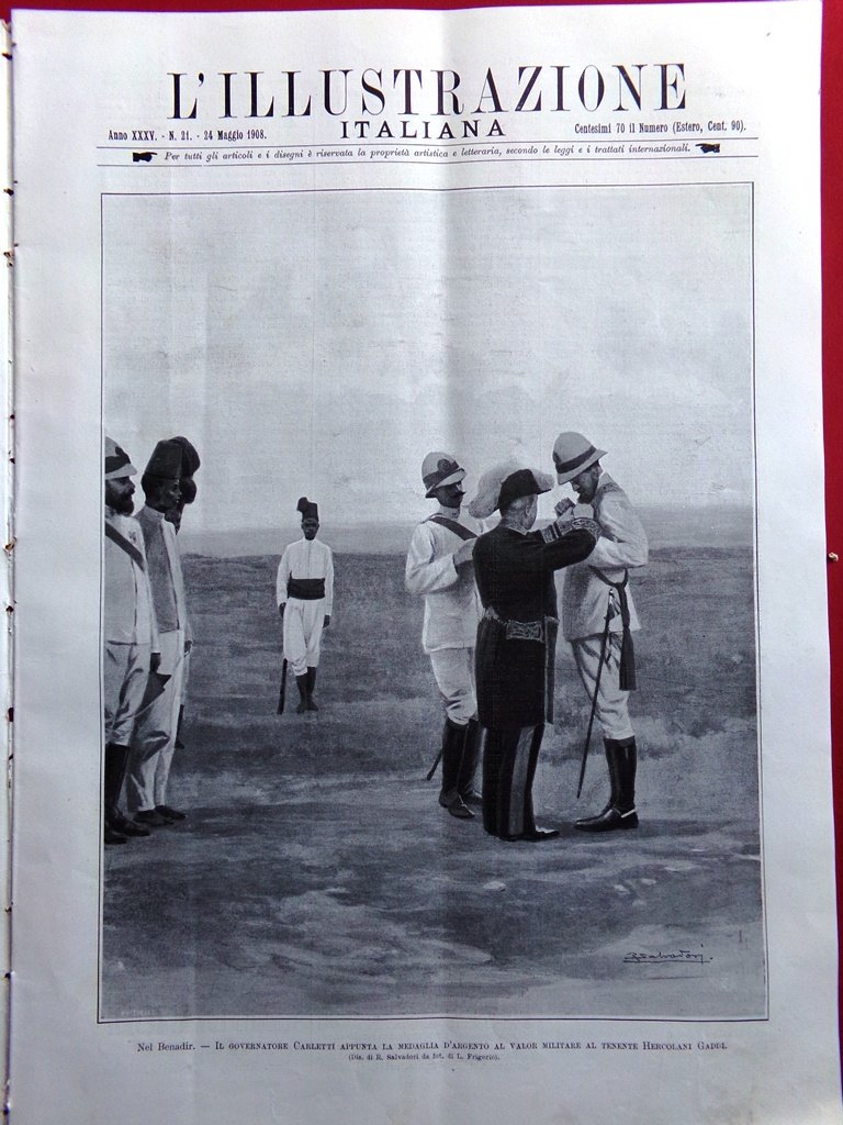 L'Illustrazione Italiana 24 Maggio 1908 Colonie Sicilia Umberto Castello Gradara | Immagine principale