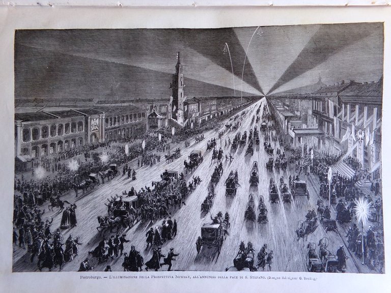 L'Illustrazione Italiana 24 Marzo 1878 Cairoli Funerali Re Prospettiva Nevskij