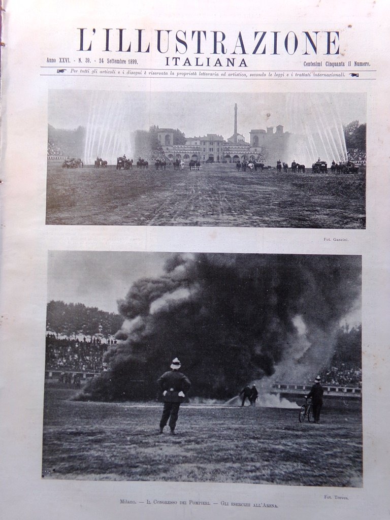 L'Illustrazione Italiana 24 Settembre 1899 Congresso Pompieri Gigante Cividale