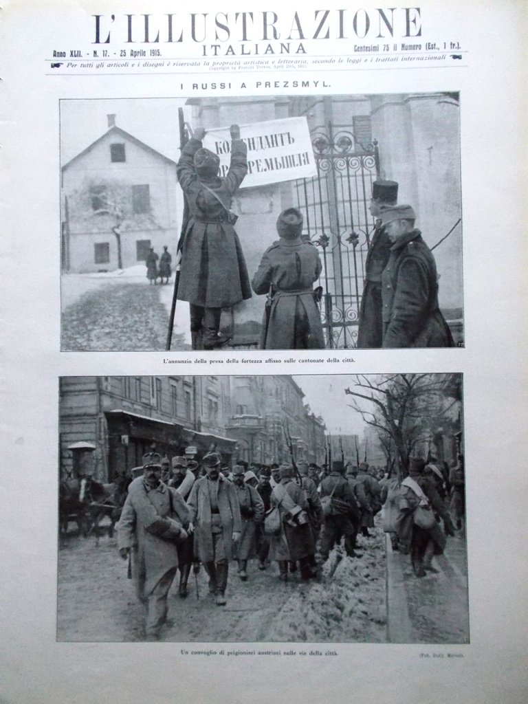 L'illustrazione Italiana 25 Aprile 1915 WW1 Benelli Karakorum Van Dyck …