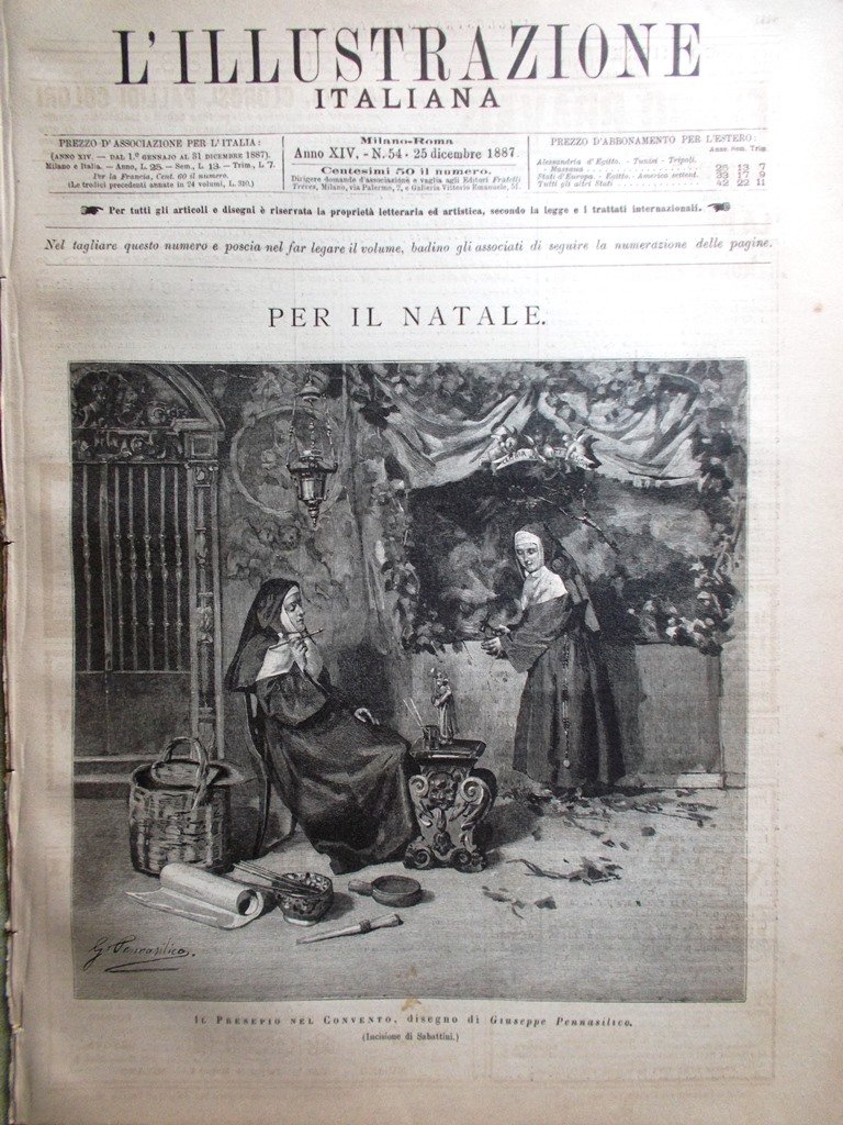 L'Illustrazione Italiana 25 Dicembre 1887 Jules Ferry Rossi Habab Natale …